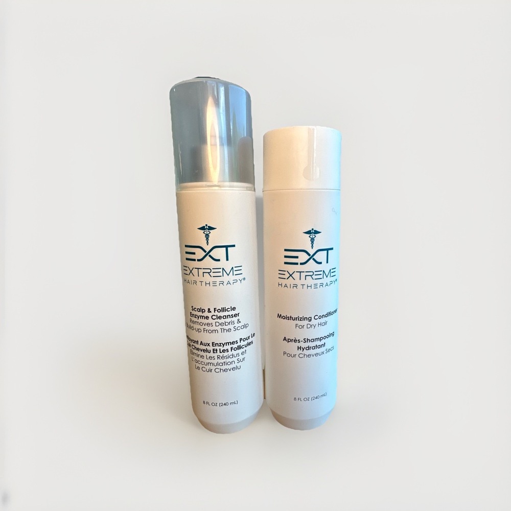 ✅ EXT Extreme Hair Therapy 8oz Scalp & Follicle Enzyme Cleanser/8oz Conditioner‎